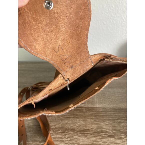 Vintage Boho Hand Tooled Leather Backpack Brown Floral Mexican Artisan Bag - Picture 12 of 13